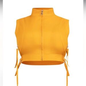 WAYDAMIN: Utility Cropped Vest - Mango
